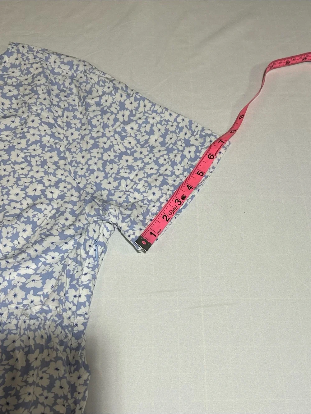 J. Crew Womens Large Periwinkle Ditsy Floral Short Sleeve Tiered Swing Dress